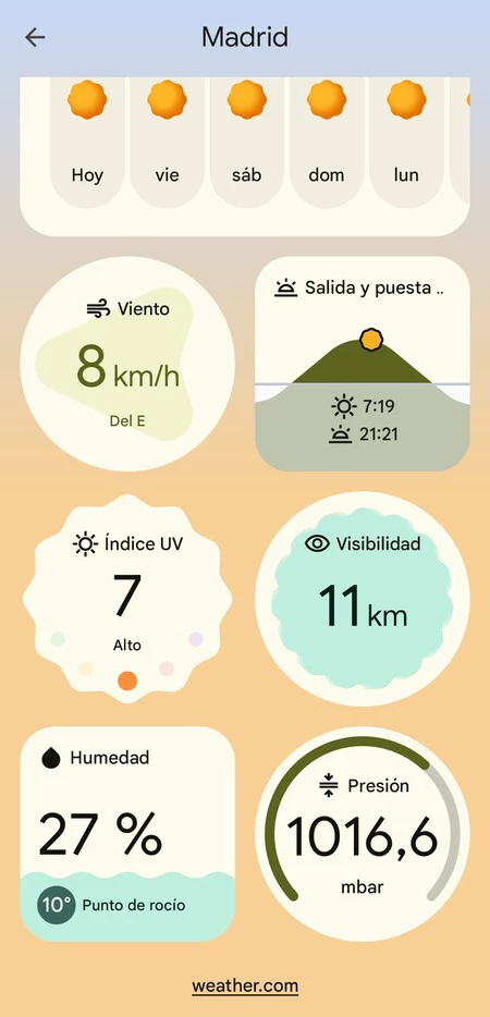 天気 Google ウィジェット