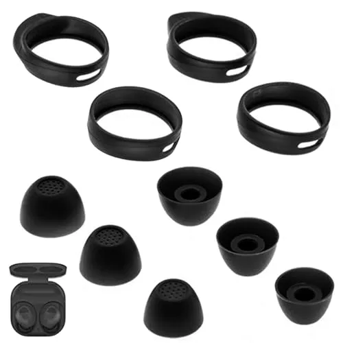 3 pares de tapones de silicona para auriculares Samsung Buds Fe, Samsung Earbuds Fe, Samsung Galaxy Buds Fe SM-R400N, color negro