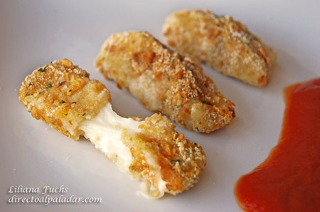 Fingers de mozzarella al horno. Receta