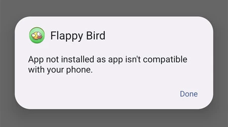 API 15 に基づく Flappy Bird は、インストールできないアプリの 1 つになります。