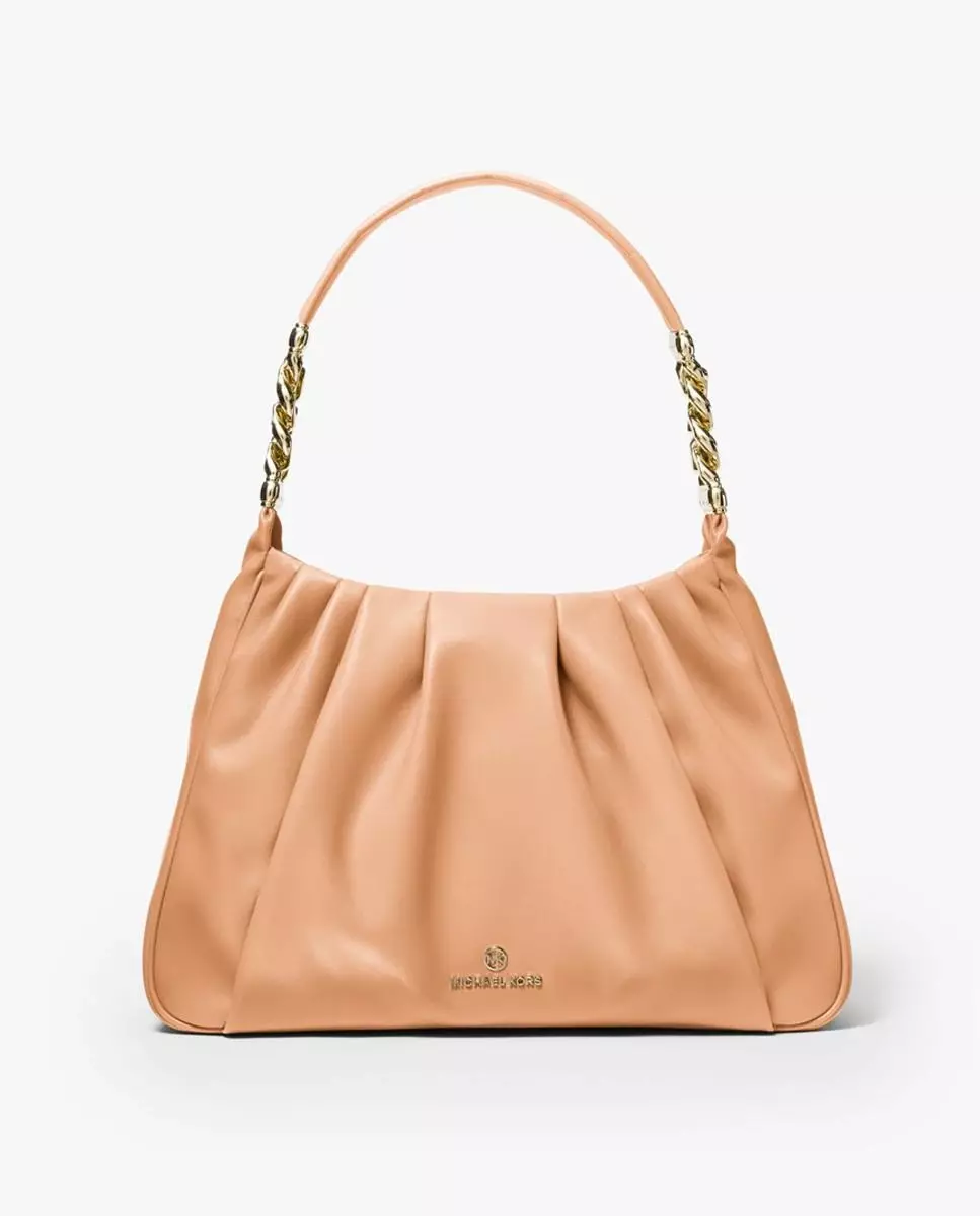 Bolso de hombro Michael Michael Kors Hanna con plisado en salmón