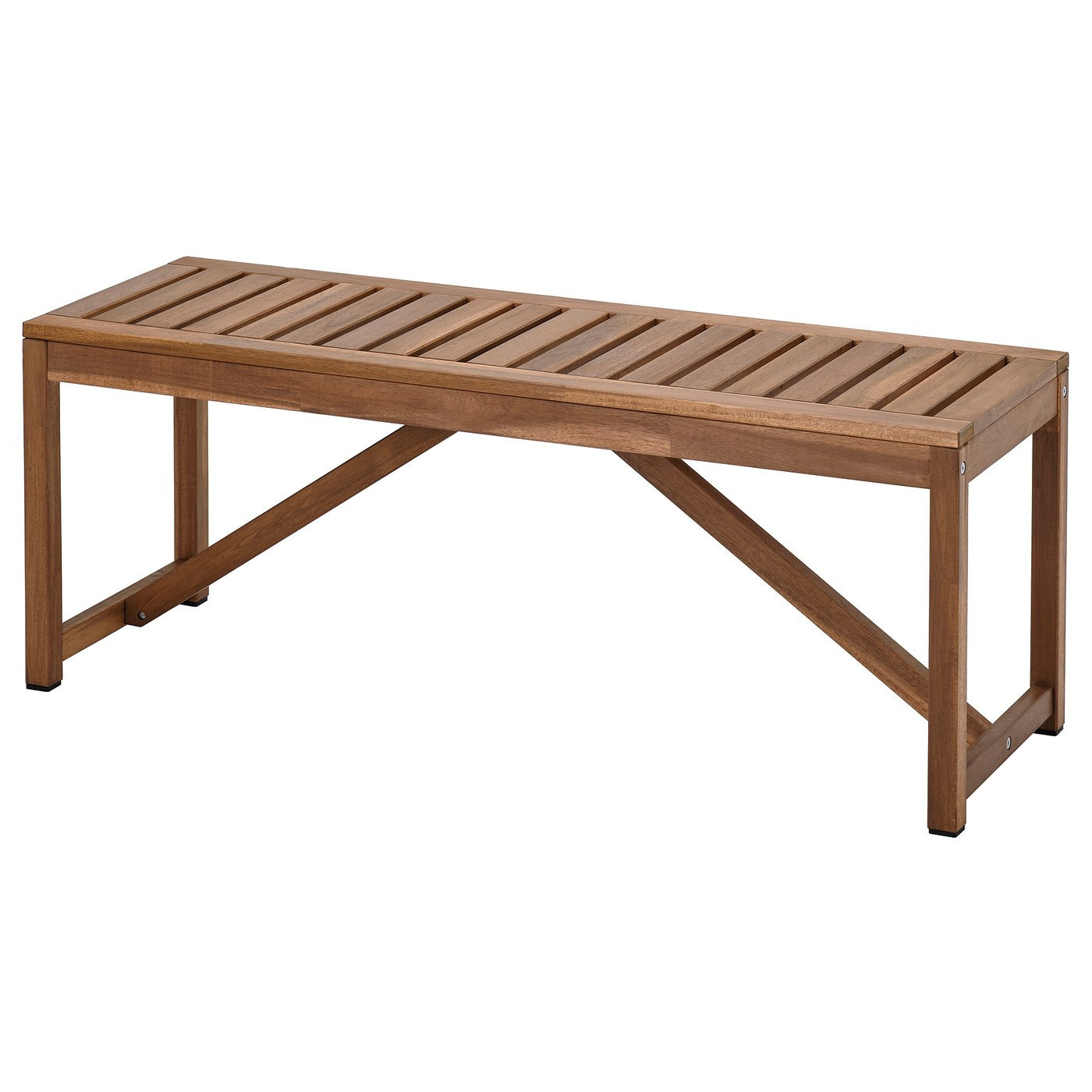 NÄMMARÖ - Banco jardín, tinte marrón claro, 120 cm