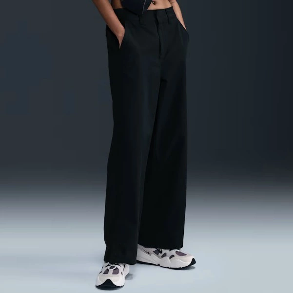 Nike Sportswear Collection HF9430 - Pantalón de Sarga de Talle Medio para Mujer