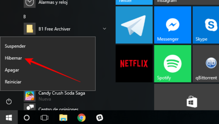 Opcion De Hibernar Activada
