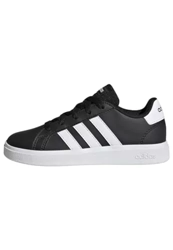 adidas Grand Court Lifestyle Tennis Lace-Up Shoes, Zapatillas de Tenis, Core Black/Cloud White/Core Black, 34 EU