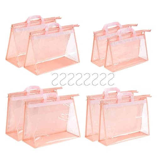 YUKQEYLE Funda Antipolvo para Bolsos (8pcs) Funda Antipolvo para Bolsos Transpirable,Suave Bolsas De Polvo,Bolsa Protectora, Protege Tus Bolsos de Mano del Polvo y Arañazos Rosa