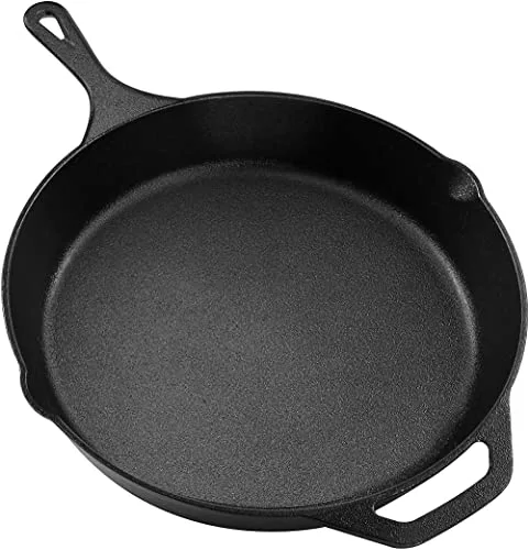 KICHLY Sartén de hierro fundido de 26cm, preacondicionada, apta para todo tipo de cocinas