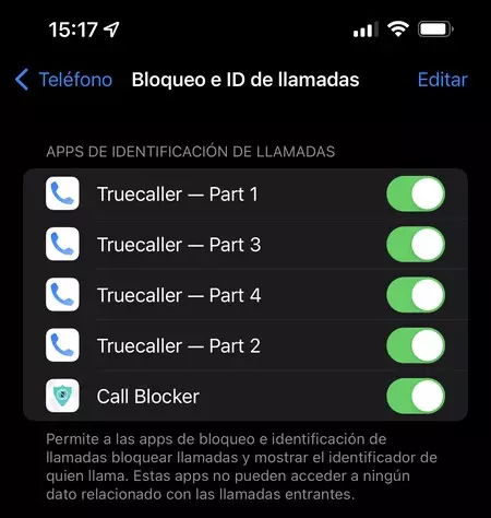 iPhoneの着信拒否設定