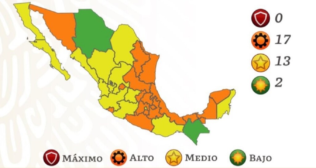 México se queda sin estados en semáforo rojo por COVID: todo el país abandona el máximo estado de alerta por contagio