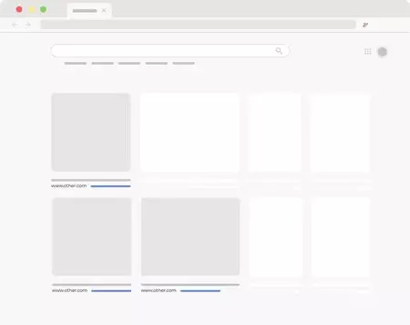 Pinterest を削除した場合の検索の例。