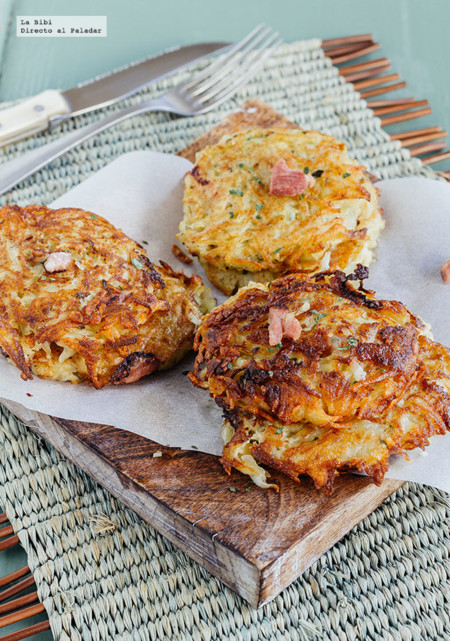 Tortitas de papa y tocino. Receta para el regreso a clases