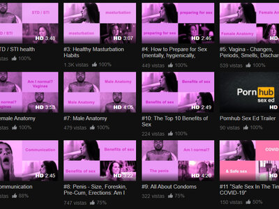 Pornhub estrena un canal de educación sexual donde expertos enseñan muy gráficamente todo lo que quizá no aprendiste en la escuela