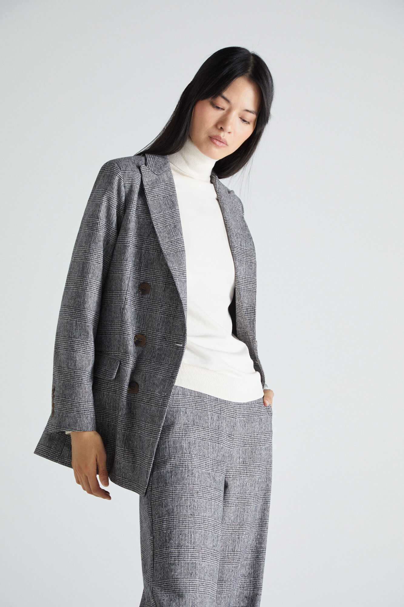 Blazer de cuadros oversize