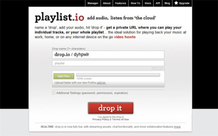 Playlist.io, sube y crea tu lista de reproducción musical online
