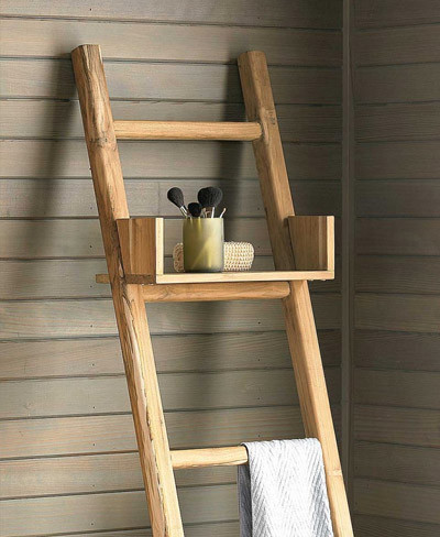 Una escalera para el baño que hace las veces de estanterÃa Ideas Escalera Estanteria