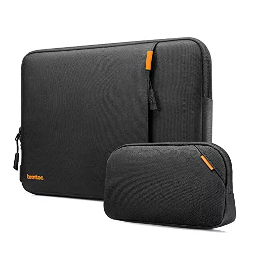 tomtoc 360° Funda para 13 Pulgadas Nuevo MacBook Air M5/A3449 (2026), M4/A3240 (2025), M3/M2/M1, 13" MacBook Neo A18 Pro/A3404, 13" MacBook Pro M2/M1, Protección Bolsa para portátil con Accesorios