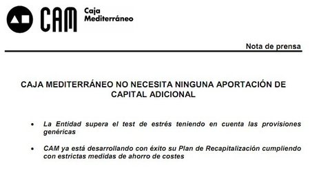 La CAM mintió a la CNMV y la CNMV ha permitido este engaño