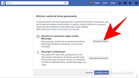 Cómo desactivar o eliminar tu cuenta de Facebook