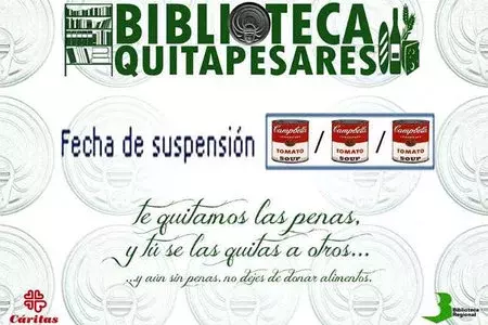 Biblioteca Quitapesares en Murcia, donando alimentos te perdonan tu sanción