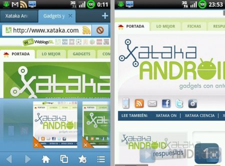 Pestañas en Maxthon Mobile