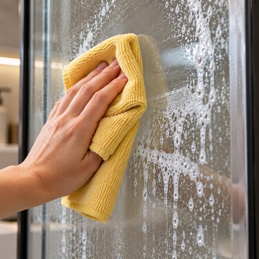 Dos expertas en limpieza explican cómo quitar la cal de la mampara de ducha: "Solo hay que echar unas gotas de abrillantador de lavavajillas en una bayeta de microfibra y secar"  