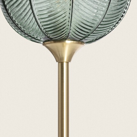 Ledkia Lámpara de Pie Metal y Cristal Klimt Verde