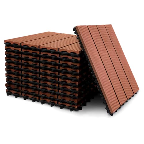 YOEVU - Set de 11 Baldosas de Exterior de Madera 