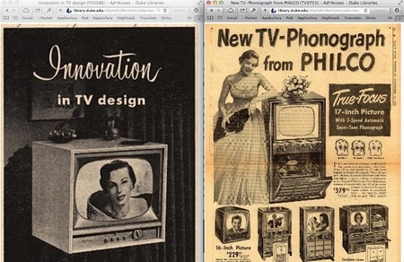 Publicidad de televisores, una colección para nostálgicos
