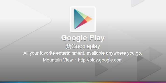Cuenta oficial de Google Play en Twitter