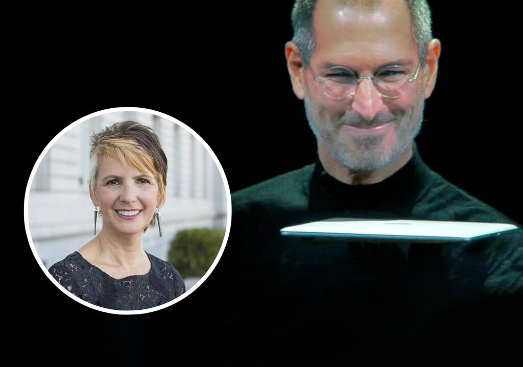 Hay una mujer que lleva toda su vida trabajando en Apple. Entró hace casi 37 años para convencer a Steve Jobs de vender portátiles Hay una mujer que lleva toda su vida trabajando en Apple. Entró hace casi 37 años para convencer a Steve Jobs de vender portátiles