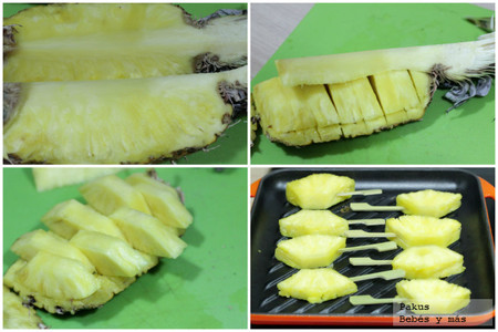 piña a la parrilla pasos