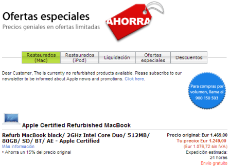 Apple lanza "Ofertas Especiales" (tienda refurbished) para España