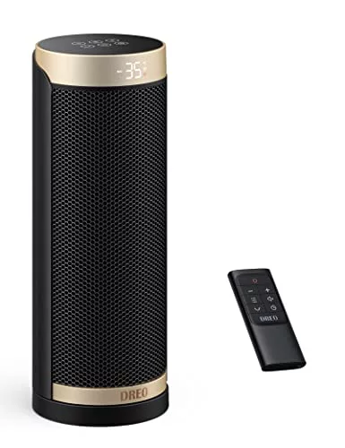 Dreo calentador eléctrico, cerámica de calentamiento rápido de 1800 W con termostato, protección contra sobrecalentamiento y vuelco, temporizador de 1 a 12 h