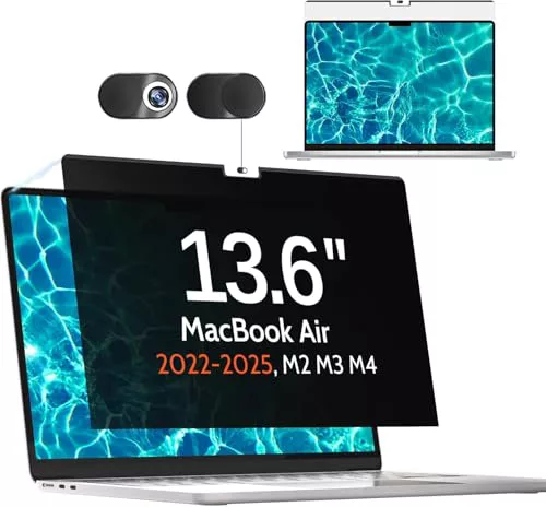 Magnético Filtro de Privacidad Compatible con MacBook Air 13.6 Pulgadas(2025,M4)(2024,M3) (2022, M2), Filtros de Pantalla para MacBook Air M2, Privacy de Protector Pantalla para MacBook 13.6