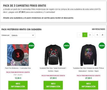 Pack de tres camisetas frikis gratis por la compra de una sudadera en Zavvi