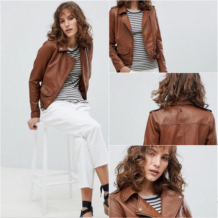 Esta chaqueta de cuero estilo Biker tiene un 80% de descuento en ASOS y envío gratis