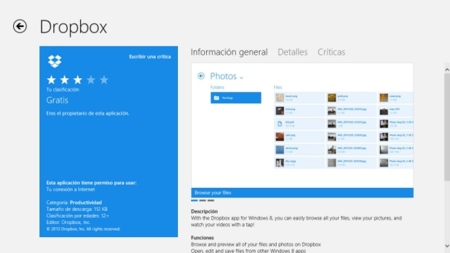 Dropbox lanza su aplicación para Windows 8