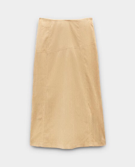 Falda Midi Pana Primavera Novedad Tendencia Nueva Elegante