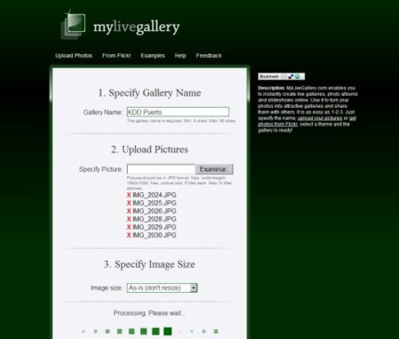 My Live Gallery, crea glalerías instantáneas en la web