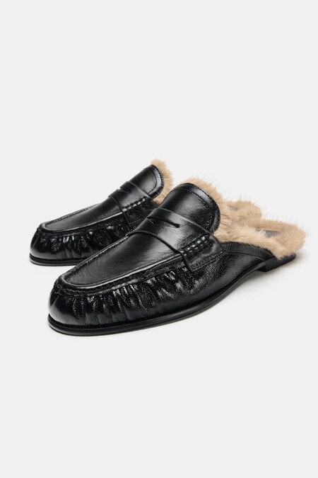 Zapatos Mocasines Oficina Mules Tendencia Otono Invierno 2026 Forro Peluche Comodos