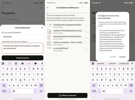 Proceso de creación de proyectos con Claude