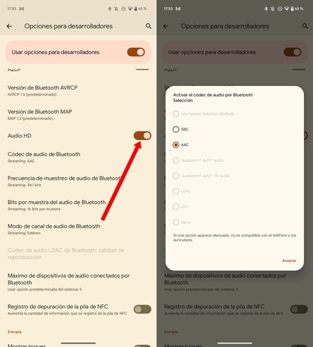 Calidad Audio Bluetooth