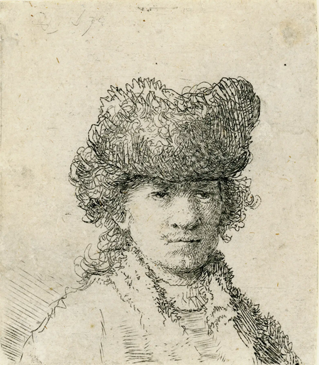 Rembrandt Van Rijn Autoritratto Con Un Cappello Di Pelliccia
