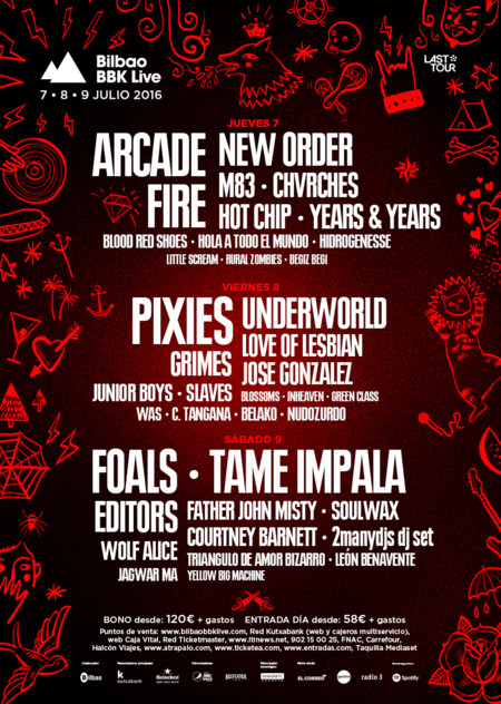 Bilbao Bbk Live 2016 Confirmaciones Abril