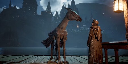 Un Thestral en Hogwarts Legacy