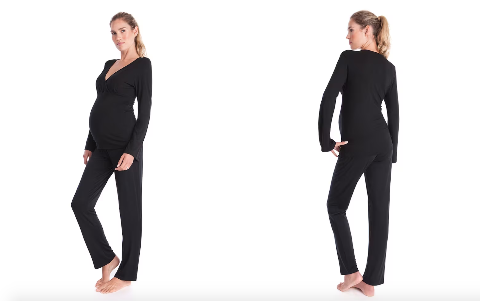 Pijama de mujer lactancia premamá con cuello pico