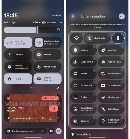 Menu Pixel 10 Pro