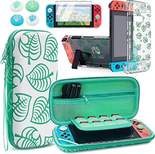 Ejoyous Funda Estuche de Transporte para interruptores para OLED, Animal Crossing Estuche de Transporte de Viaje Bolsa de Paquete Funda para Lite