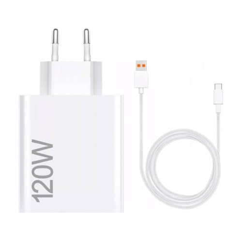 Xiaomi 120W HyperCharge Combo (Type-A) - Cargador de 120W, Puerto USB, Cable USB-C, identificación Inteligente de Dispositivos, Blanco (Versión ES)