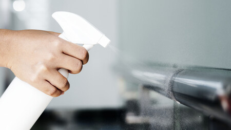 Mujer Desinfectando Las Rejas Durante El Brote De Coronavirus